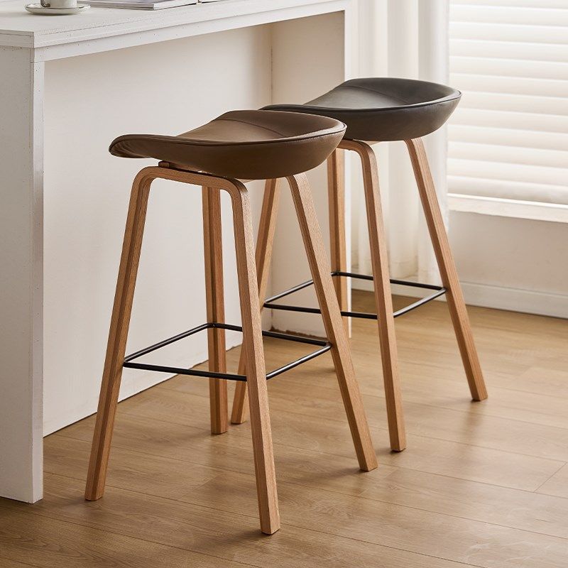 现代实木吧台椅家用高创意前台椅吧凳休闲酒吧椅高脚椅子,住宅家具,家用高脚椅,淘宝优惠券,粉丝福利购,淘宝优惠卷