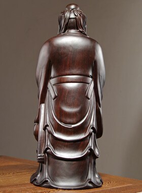 黑檀木雕刻子雕像实木新夫子家居客厅办公装饰工艺品
