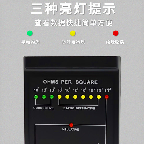 U防静电测试仪表面电阻测量器静电服胶皮地板阻抗测试仪器