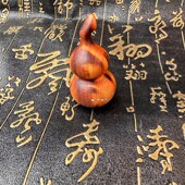 道品雷桃木葫芦挂件手把件文玩嵌银七星葫芦雕刻吊坠