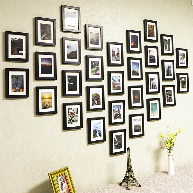 爱心创意相框组合照片墙企业员工客户学生文化案例背景墙面装饰品