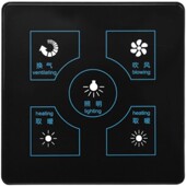 单火线浴霸关四浴室风暖灯通用防水五合一触屏关