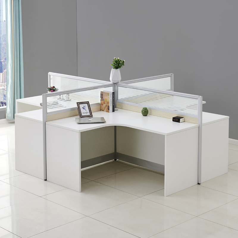 转角带屏风会计办公桌椅人位职员隔断人卡位中介电脑桌挡板