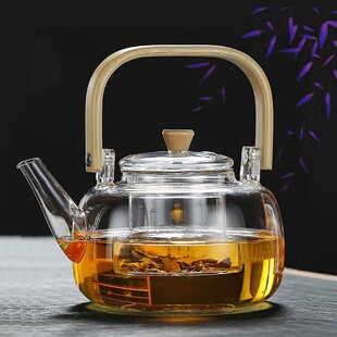 家用玻璃耐高温功夫蒸煮水闷烧沏电陶炉单杯神 提梁壶泡c茶具套装