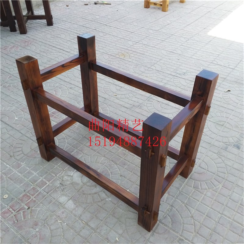 石槽马槽牛槽木架底座实木洗手盆支架鱼缸花盆流水仿古老木架定做