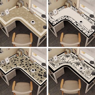 转角书桌桌垫L型弧形学习桌电脑办公桌保护垫学生拐角写字台桌布