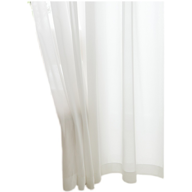 防刮防勾丝纱帘透光不透人窗帘纱卧室客厅白色纱帘阳台纱飘窗纱幔