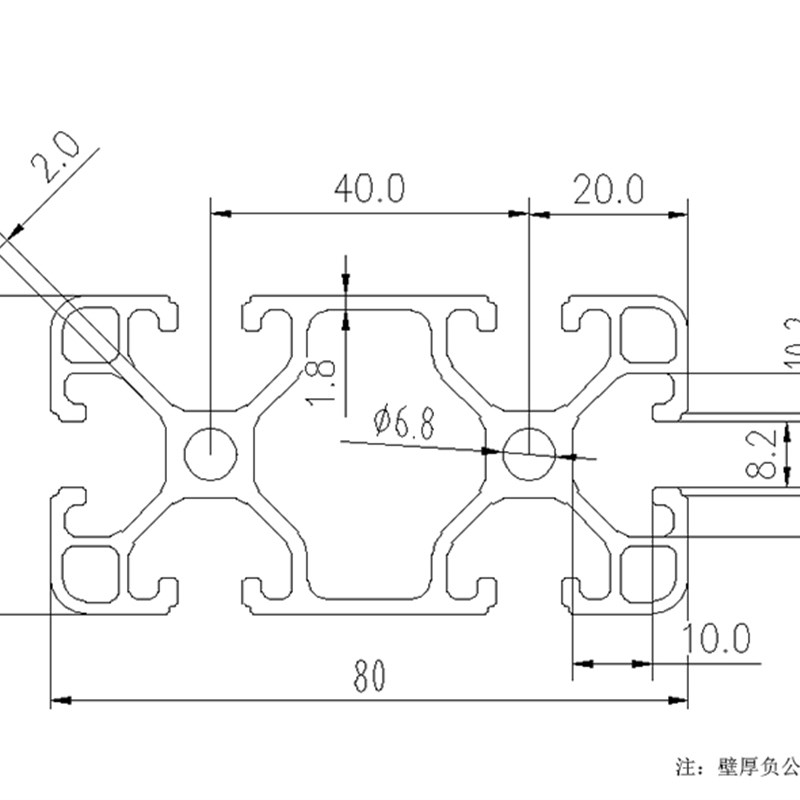 铝合金型材 欧标铝型材方形吕材 流水线立柱设备框架方管材料