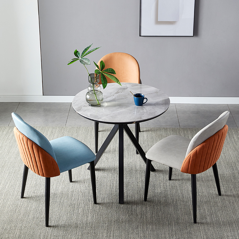 岩板洽谈桌圆桌售楼处洽谈桌椅商务接待桌椅谈判桌阳台小圆桌