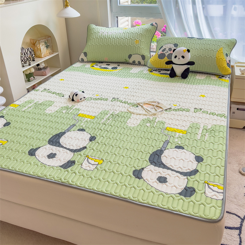 夏季乳胶凉席三件套儿童学生卡通夏天单人可水洗床单空调冰丝席子