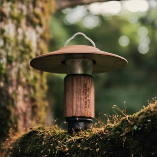 Wild zero露营蘑菇灯罩灯衣黑胡桃木实木氛围感 plan实木灯罩goal