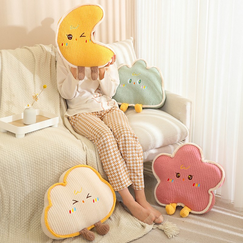 爱星月云朵抱枕办公室椅子腰靠客厅房间飘窗装饰床头靠垫少女心