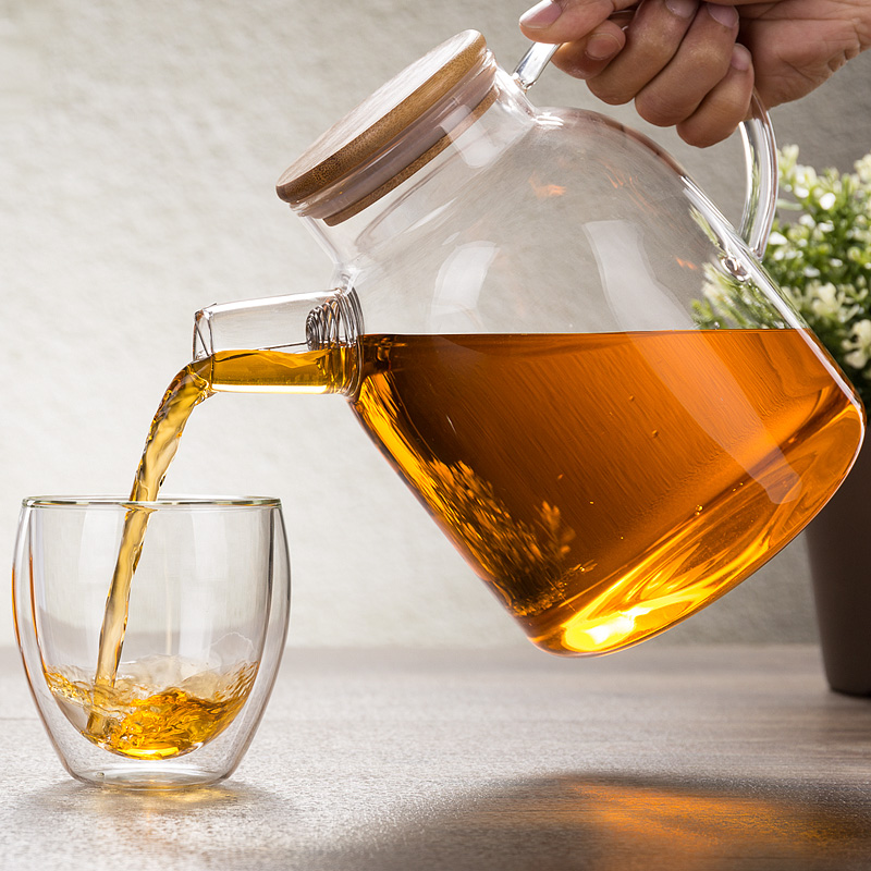 过滤冷冷水壶耐热高温高硼硅玻璃泡茶壶花茶壶加热煮茶水壶大容量