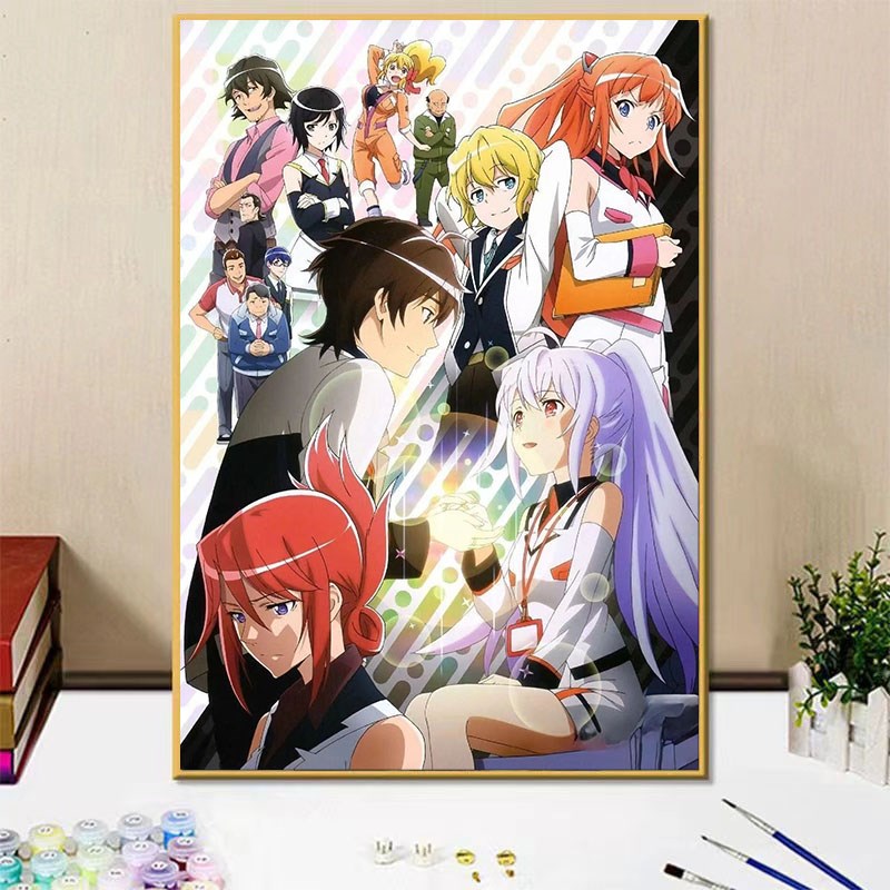 艾拉 水柿司可塑性记忆卡通人物diy数字油画手绘填色涂鸦画装饰画