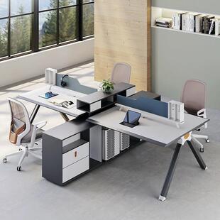 职员桌现代简约工位员工四人位财务卡位隔断创意文员办公桌椅组合