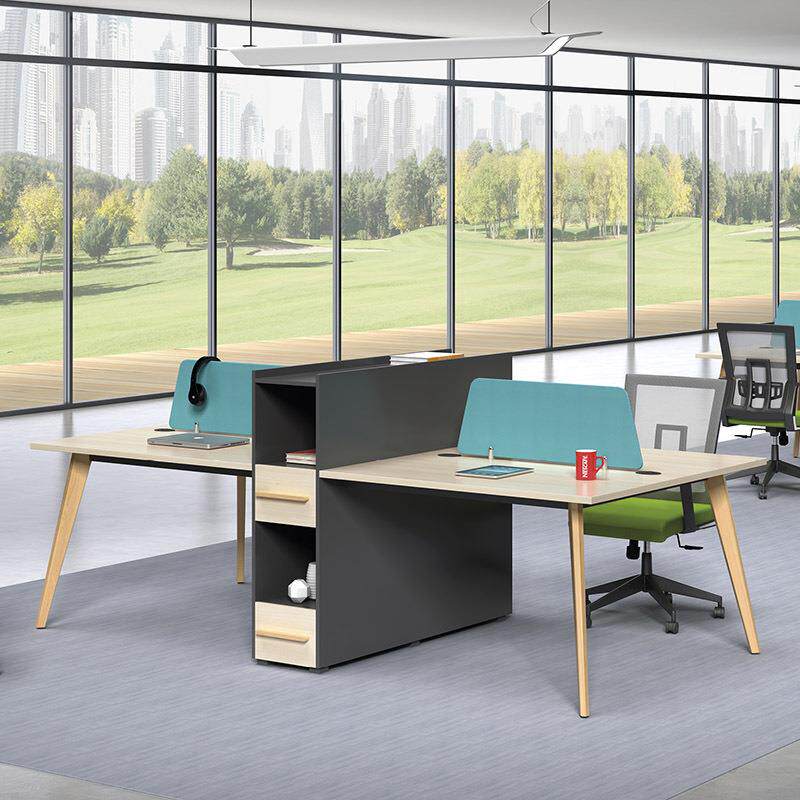 办公室职员办公桌4人员工位简约现代新款单人卡座电脑桌桌椅组合
