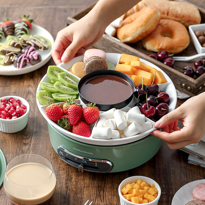 英国摩飞多功能料理锅家用小圆锅烤盘煎烤涮一体锅网红锅电火锅