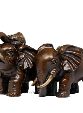 上善若水 铜大象摆件大号一对招财象 客厅饰品摆件工艺礼品0454