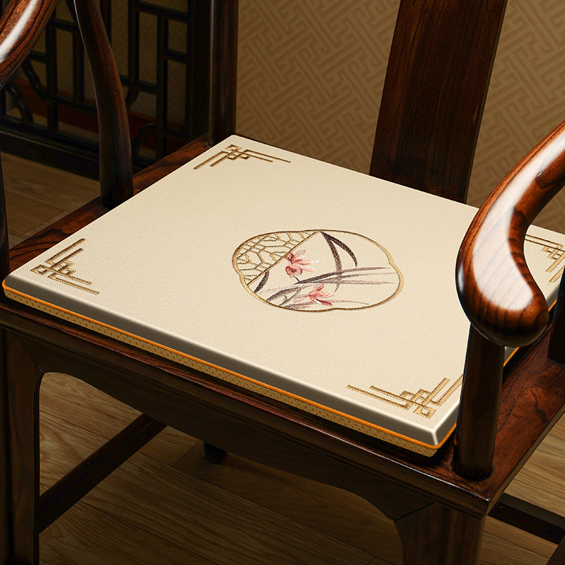 中式圈椅坐垫古典实木椅垫餐椅茶椅座垫防滑定做乳胶棕垫海绵垫子