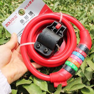 中立彩色密码锁死飞车锁山地自行车锁电动车通用车锁圈形带固定架