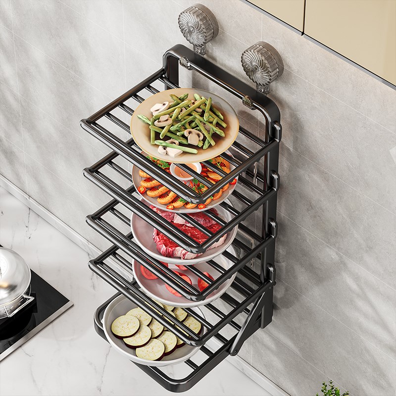 厨房备菜置物架吸盘n配菜盘多功能壁挂家用多层可折叠台面放菜架