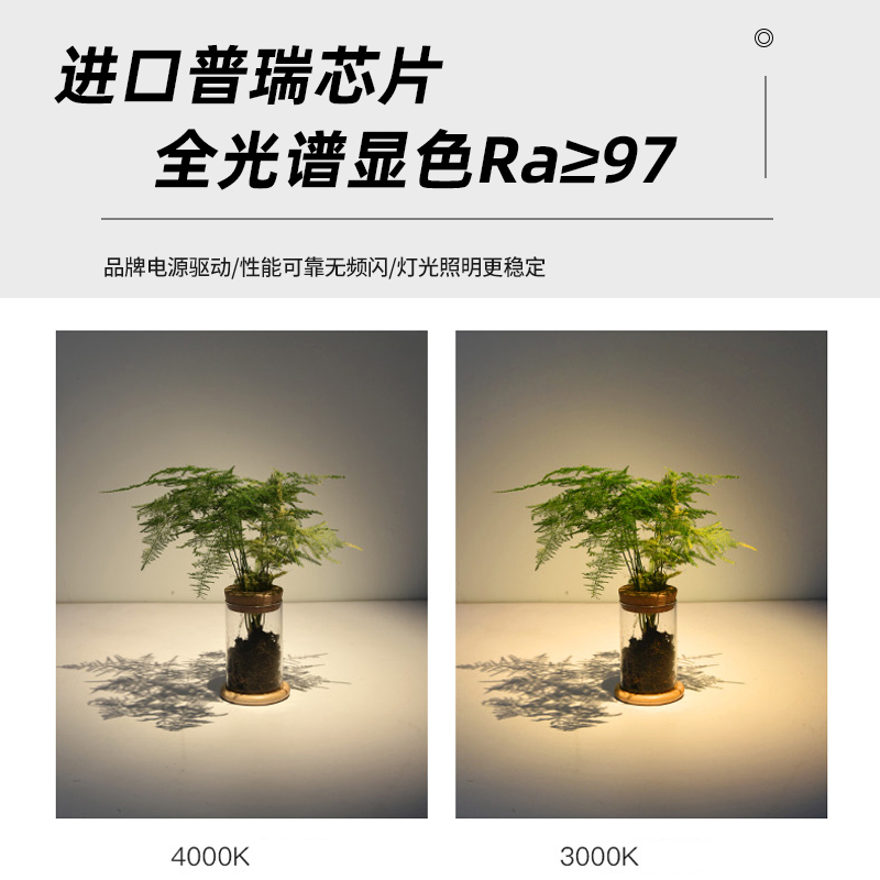 全光谱高显色led植物墙生长补光合作用灯室内绿植墙明装轨道射灯