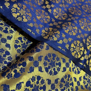 五湖四海织锦缎布料提织金皮包装礼盒服饰镶边面料级定制