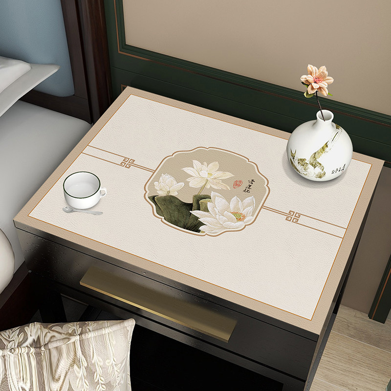 新床头柜桌布防水防油免洗皮革桌垫卧室方几垫布防尘盖布国风,居家布艺,床头柜盖布,淘宝优惠券,粉丝福利购,淘宝优惠卷