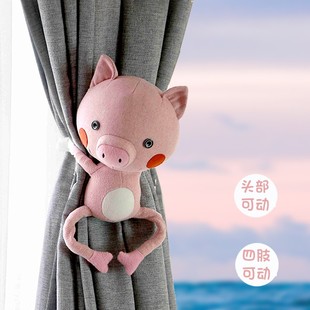 卡通窗帘绑带窗帘扣系绳绑绳免打孔一对 扣环挂钩儿童房爱公仔