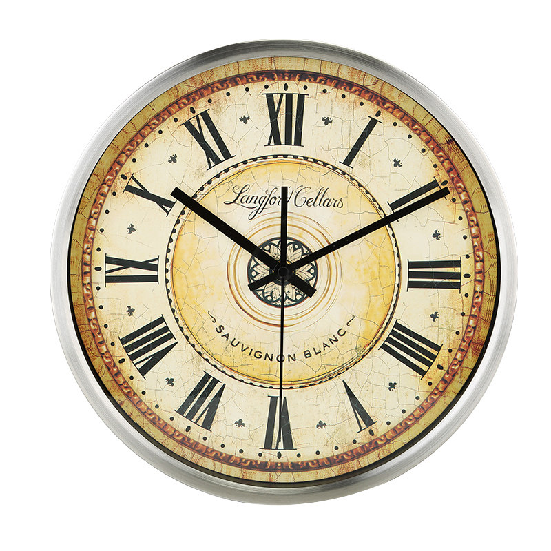 欧美复古铁艺客厅圆形地中海卧室静音石英壁挂钟时钟挂表大号耐用