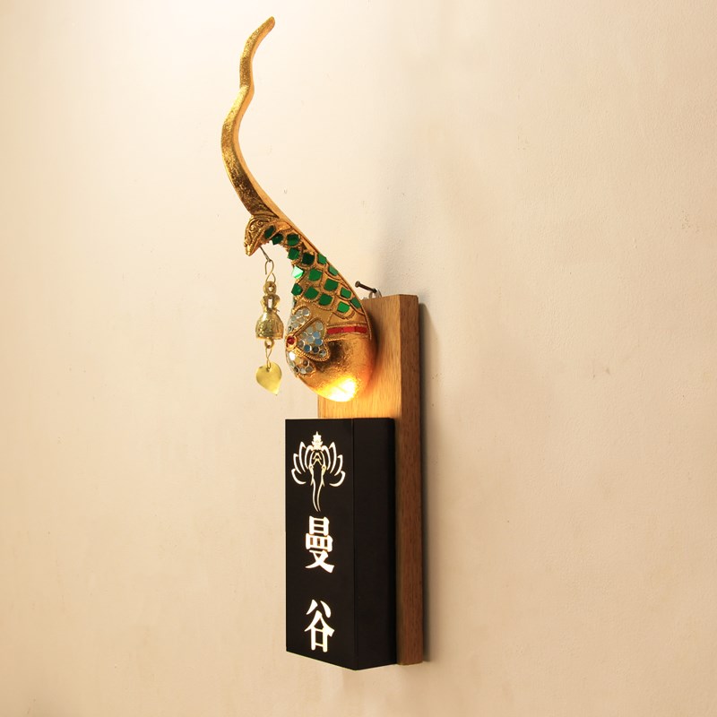 东南亚风格发光门牌壁灯泰式酒店会所美容院足浴包厢门牌灯号定制