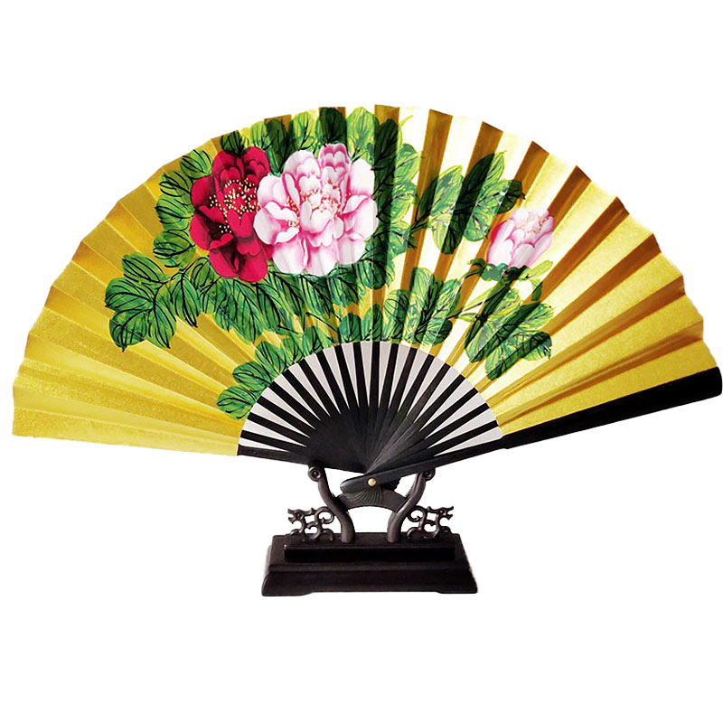 戏曲越剧扇子手绘金扇表演京剧贵妃醉酒戏剧梁祝道具舞台牡丹折扇