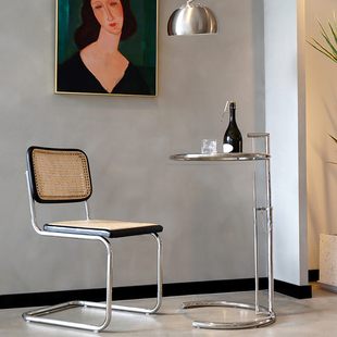 优尼居 玻璃升降茶几圆形边几现代创意小户型角几