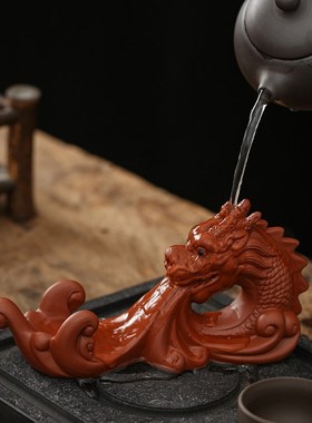 十二生肖龙家居装饰办公室茶室茶桌摆设茶漏笔架精品茶宠茶玩