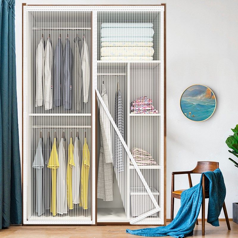 防尘帘纱网橱柜遮挡帘自透气加密网纯色衣帽间隔尘,居家布艺,门帘,淘宝优惠券,粉丝福利购,淘宝优惠卷