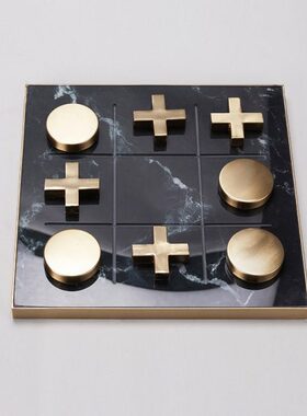 意式极简轻奢九宫格旗盘摆件现代软装样板间客厅茶几家居饰品配搭