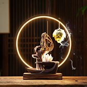 倒流香炉紫砂禅意佛手檀香炉家用室内仿古香薰炉大号香道创意摆件