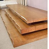 定制实木办公会议桌原木板松木榆木飘窗面板吧台台面桌板隔板定做