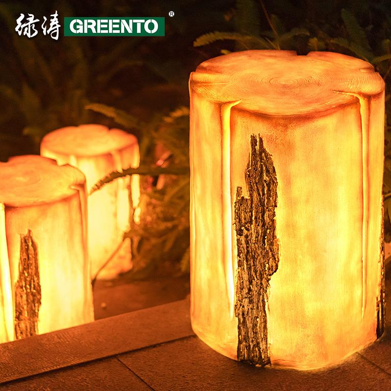 LED发光树桩灯庭院别墅景观雕塑灯草坪木凳子装饰灯