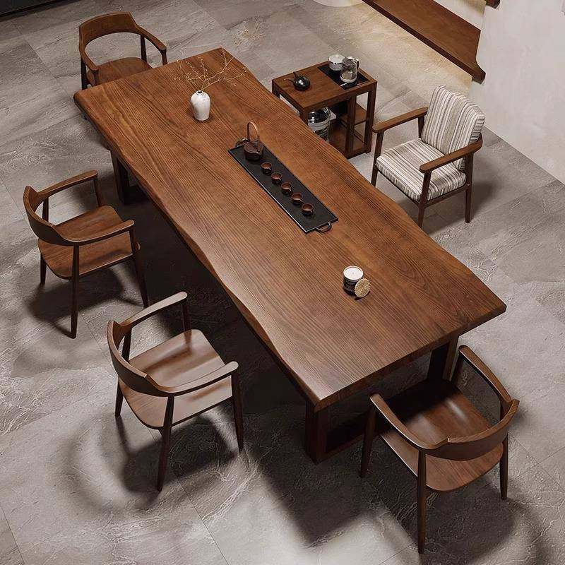 白蜡木茶桌椅组合实木家用现代简约大板茶台茶几五椅办公室泡茶桌,商业/办公家具,茶台/茶桌,淘宝优惠券,粉丝福利购,淘宝优惠卷