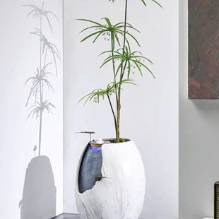 现代简约流水摆件家居饰玄关客厅样板间乔迁新居礼品 太极轻云