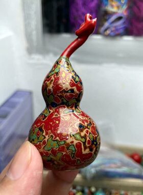 福州漆器葫芦大漆黑金黄红蓝紫色手捻小葫芦把玩件吊坠挂饰车挂