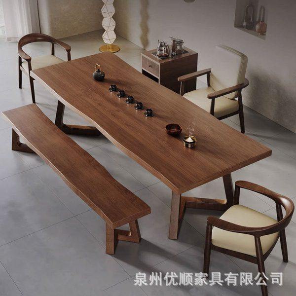 实木大板茶桌椅组合现简约家用原木公室接待整板不规则边茶台,商业/办公家具,茶台/茶桌,淘宝优惠券,粉丝福利购,淘宝优惠卷