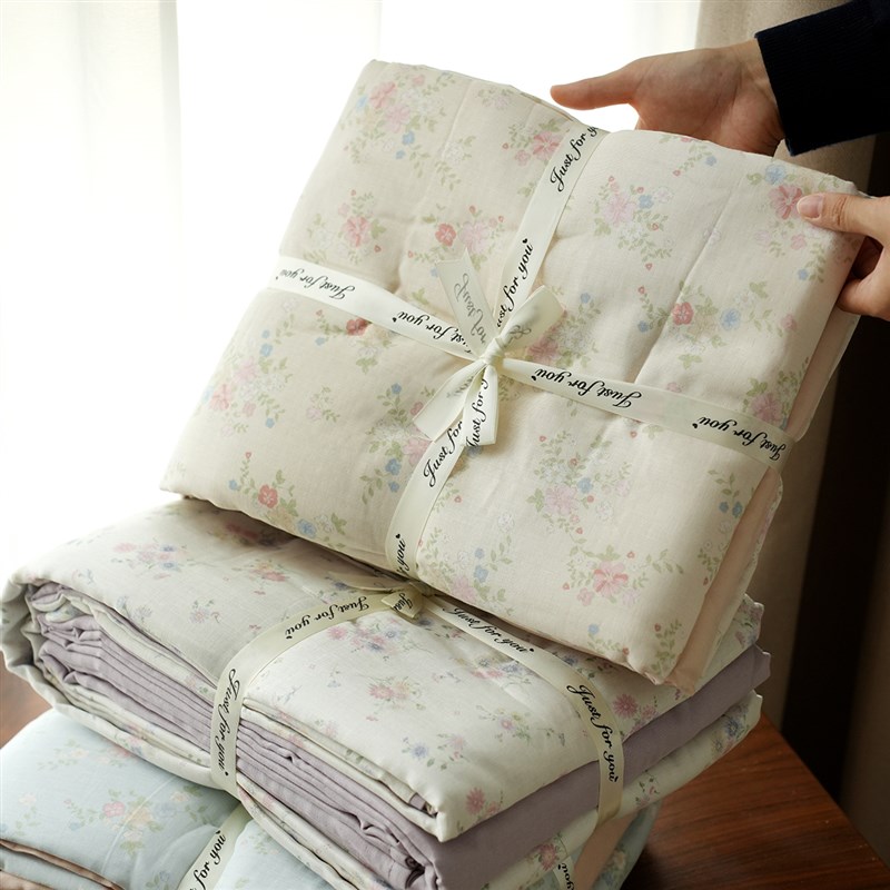 无荧光 A类双层纱 p40支 全棉碎花四件套 双人床单被罩  新款