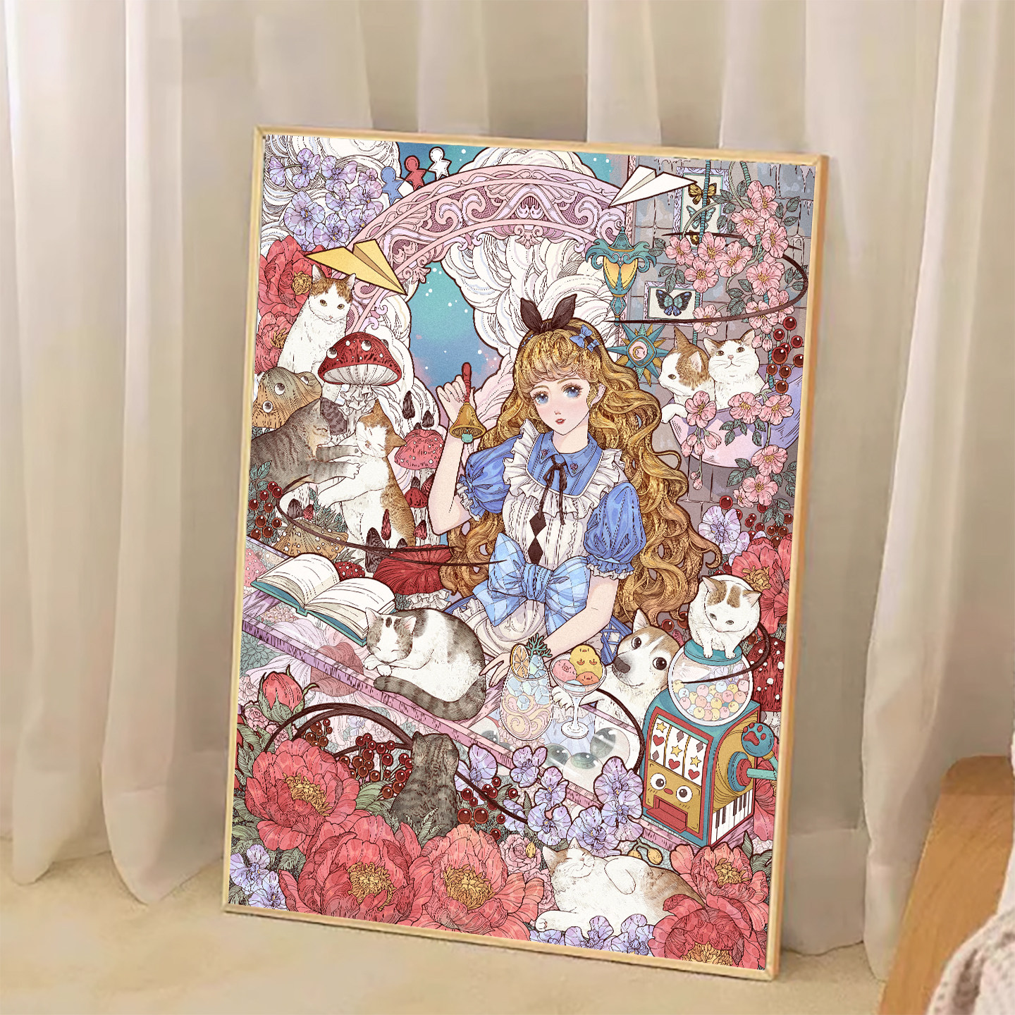 【花田错】新款点图爱丽丝仙境商店满钻钻石画卧室客厅手工装饰画,居家布艺,钻石绣,淘宝优惠券,粉丝福利购,淘宝优惠卷