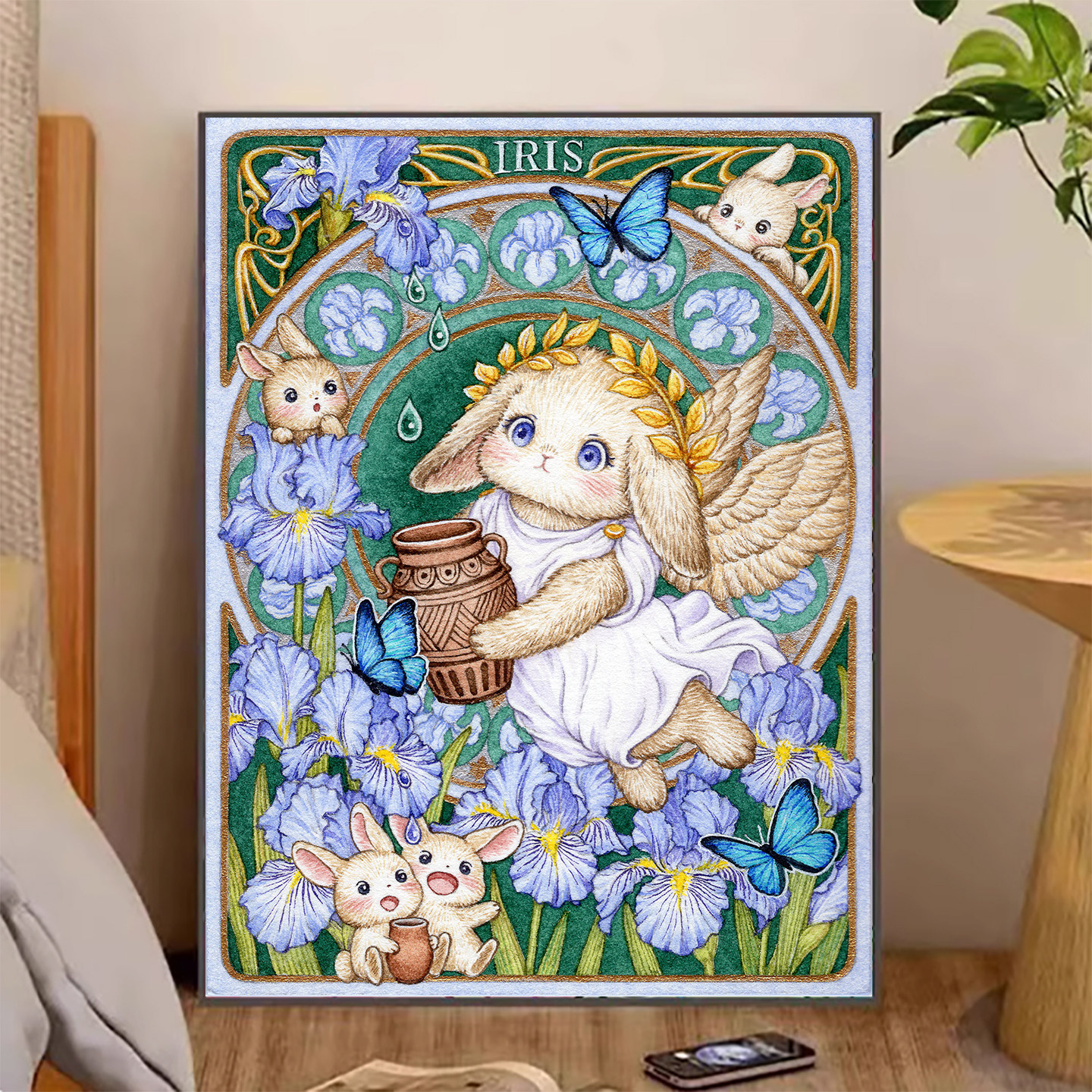 【花田错】新款点图鸢尾仙兔满钻钻石画客厅卧室背景墙手工装饰画,居家布艺,钻石绣,淘宝优惠券,粉丝福利购,淘宝优惠卷