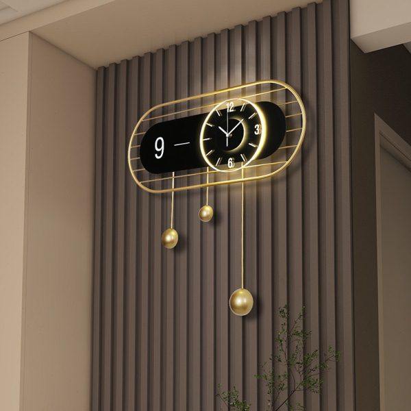 时钟挂钟客厅创意时尚挂墙装饰2024新款背景墙氛围灯光家用石英钟,家居饰品,挂钟,淘宝优惠券,粉丝福利购,淘宝优惠卷