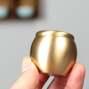 纯铜香粉罐打香篆工具仿古香丸香粉盒迷你密封檀香炉古典香道用品