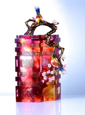 古法琉璃摆件BY喜上喜 喜鹊高档家居摆件 结婚 乔迁礼品珍藏品