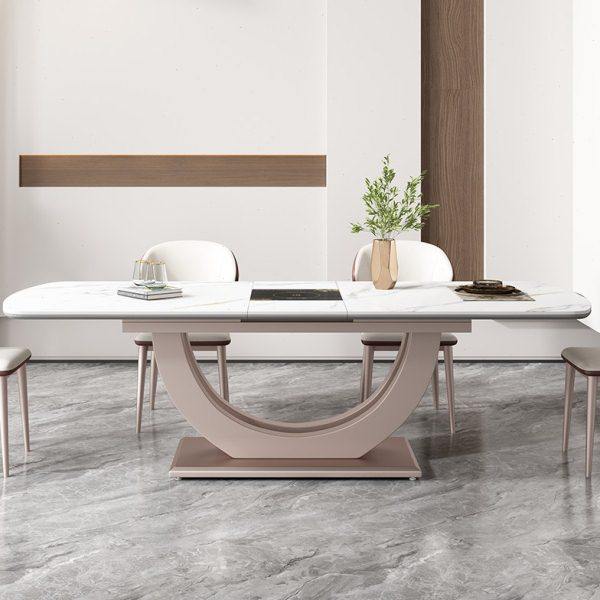 伸缩岩板餐桌家用现代简约轻奢长方形折叠餐桌椅组合带电磁炉饭桌,住宅家具,岩板餐桌,淘宝优惠券,粉丝福利购,淘宝优惠卷